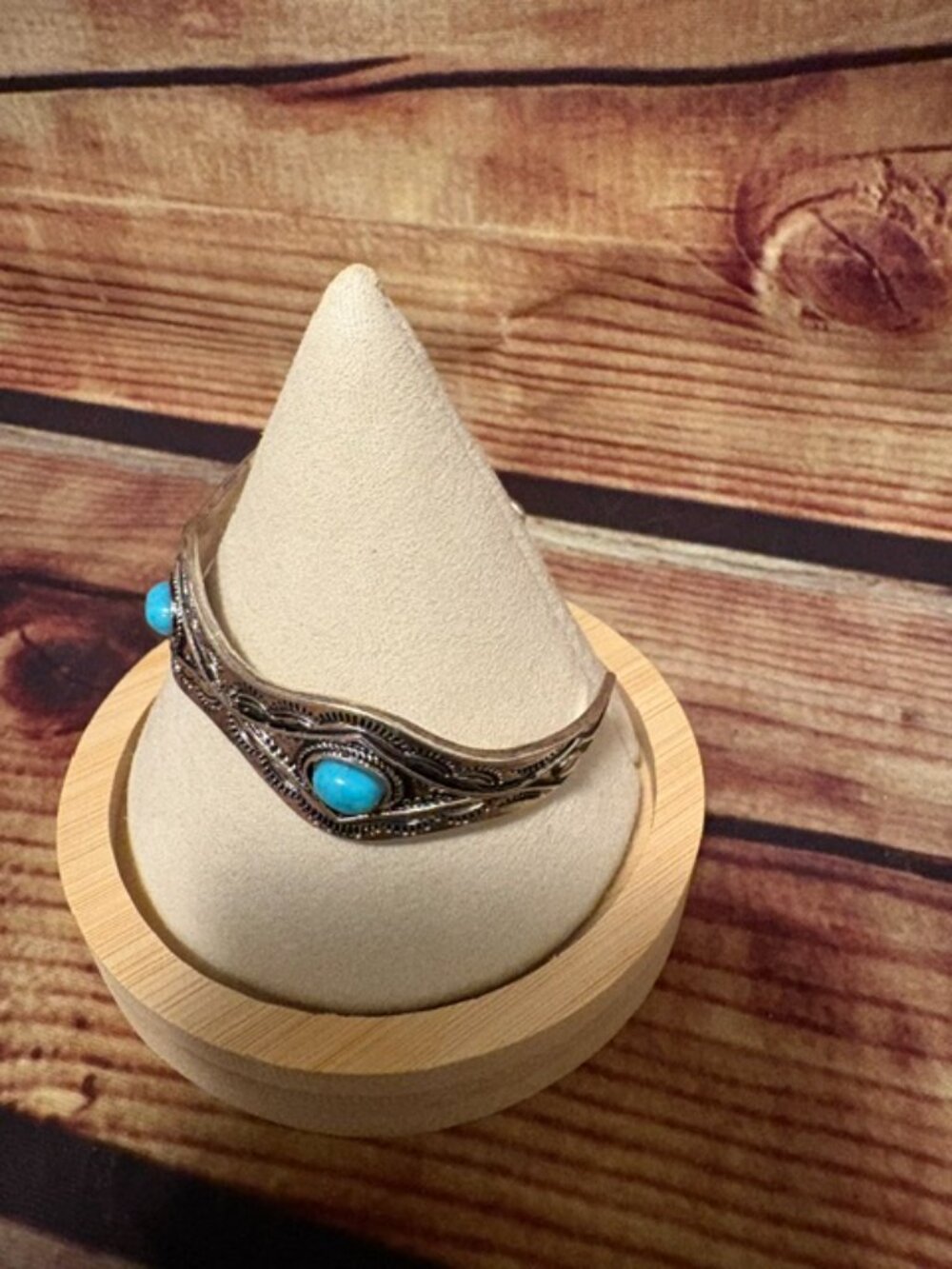 Myra Bag Sedona Stone Cuff with Turquoise and Engraved Detail NWT - Picture 2 of 4